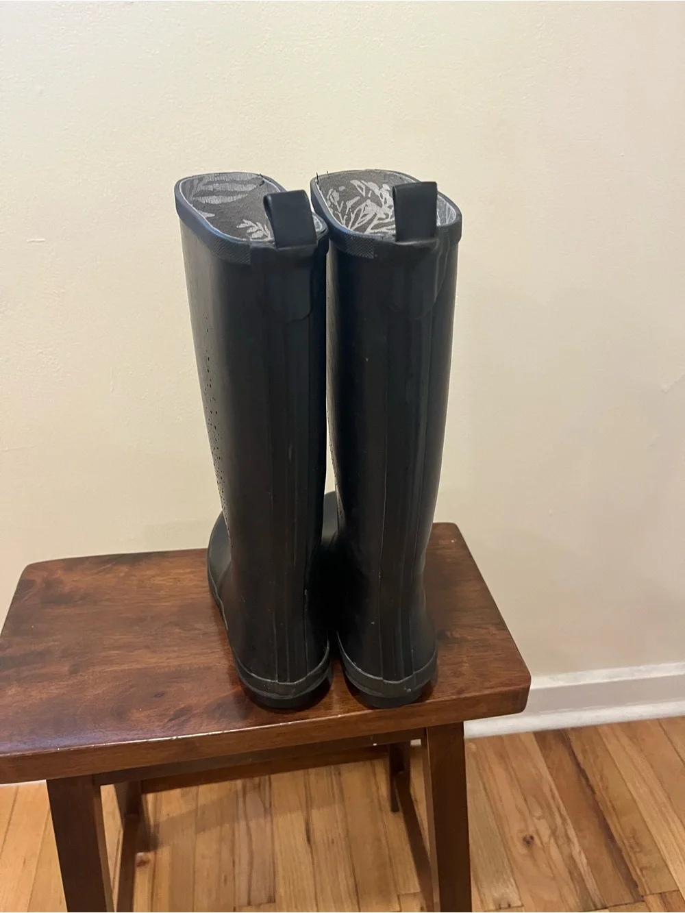 Pair of black rain boots
